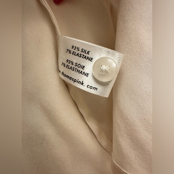 Thomas Pink Jermyn Street US 6 Beige Silk Ruched Blouse - Picture 6 of 10